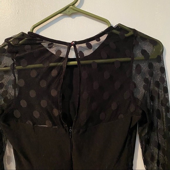 Lulus Little Black Polkadots Mini Dress Small - Picture 4 of 6